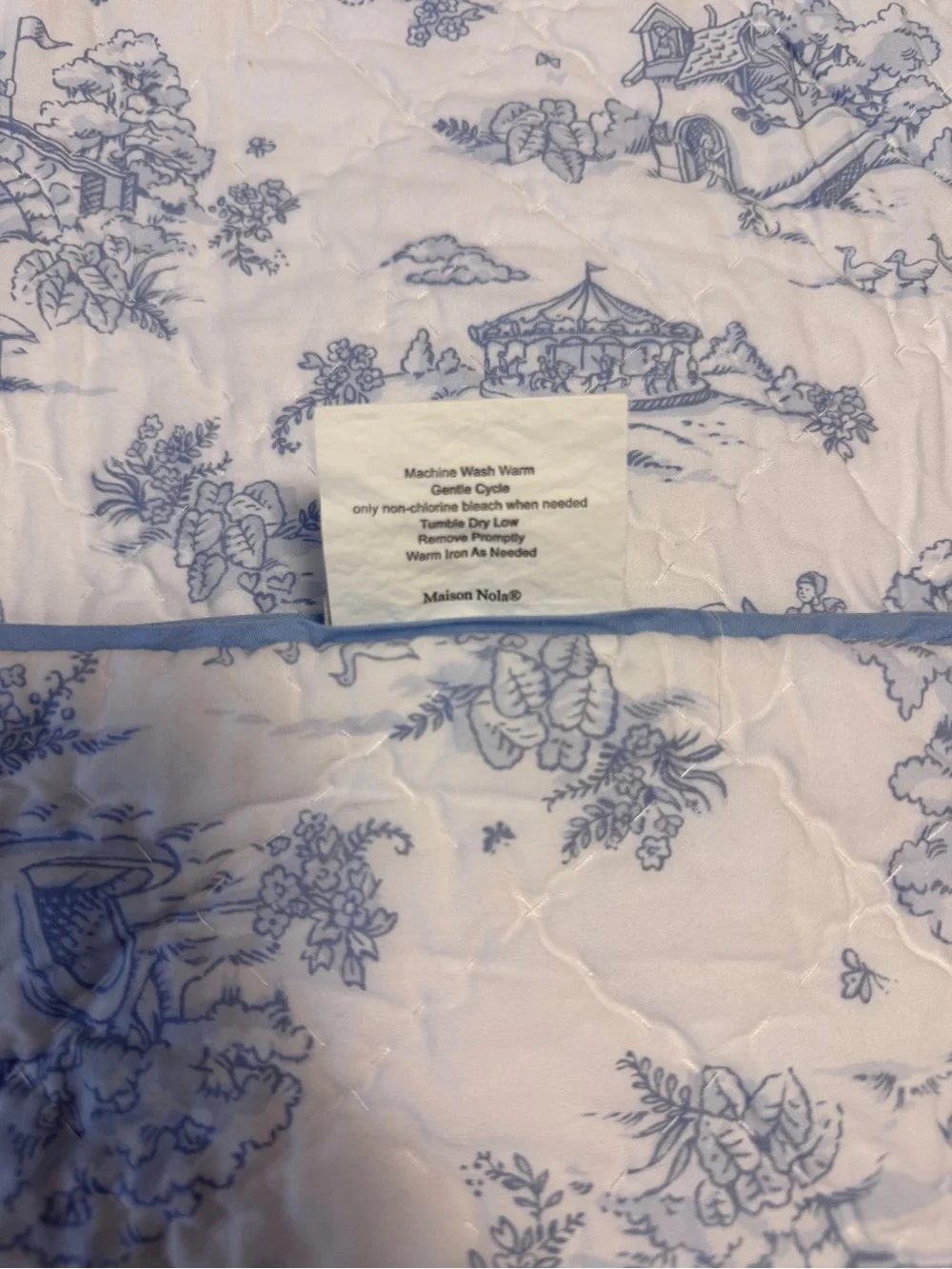 Maison Nola - Blue Storyland Toile Baby Quilt